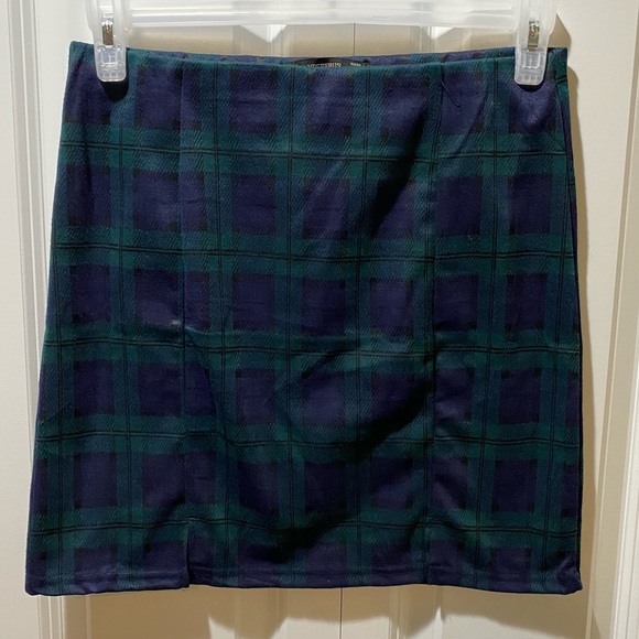 Blue Plaid Skirt size L - Picture 1 of 4